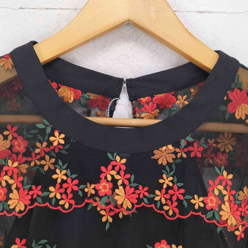 PHILOSOPHY DI LORENZO SERAFINI フラワー刺繍シースルーワンピース レディース 38