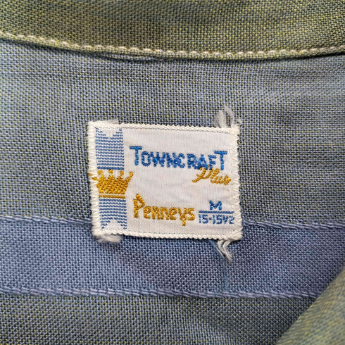 タウンクラフト TOWNCRAFT 70S レーヨンアシンメトリーストライプレーヨンシャツ メンズ M