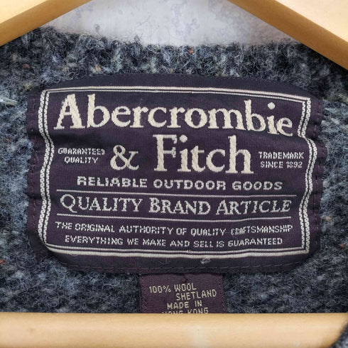 アバクロンビーアンドフィッチ Abercrombie & Fitch 80~90S ラインデザインウールVネックニット メンズ M