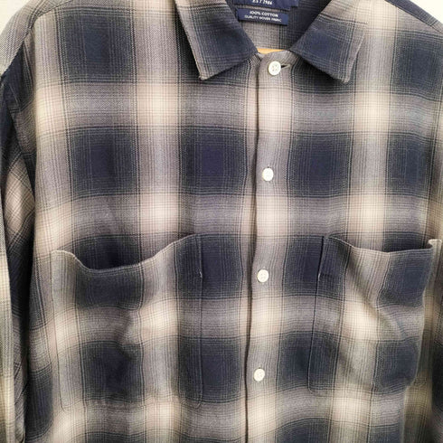 ジムフレックス GYMPHLEX FLANNEL CHECK SHIRT オンブレチェック フランネルシャツ メンズ M
