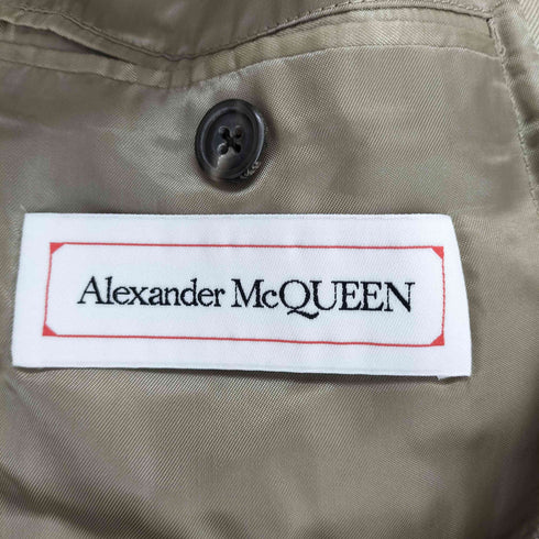 アレキサンダーマックイーン Alexander McQueen 22AW Beige Deconstructed Single Breasted Blazer Jacke メンズ JPN:46