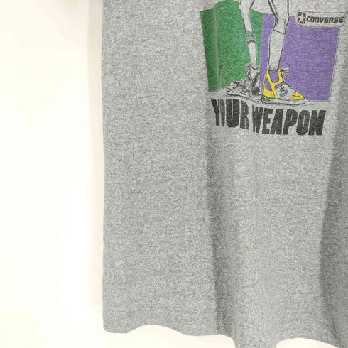 コンバース CONVERSE 80-90S USA製 CHOOSE YOUR WEAPON 1986 バスケットボール プレイヤー プリント Tシャツ 袖シングルステッチ メンズ import:M