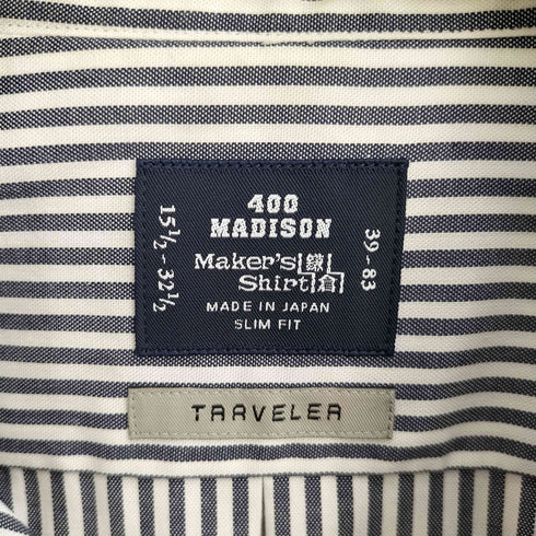 メーカーズシャツカマクラ Makers Shirt 鎌倉 TRAVELER トラベラー ストライプボタンダウンシャツ メンズ 39-83