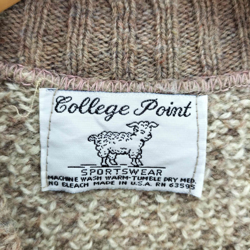 College Point USA製 総柄 Vネック ニット ベスト メンズ