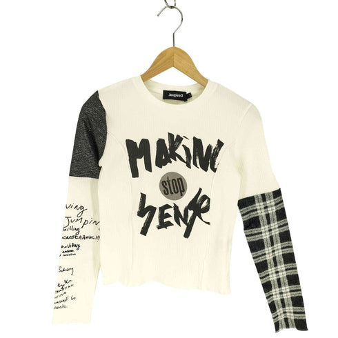 デシグアル Desigual 22AW MAKINI STOP SENR フロック加工 手描き L/S Tシャツ レディース JPN:S