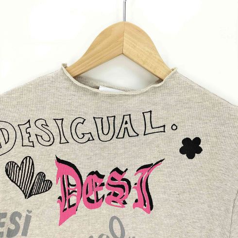 デシグアル Desigual 21AW LETTERING レタリング 総柄 落書き イラスト プリント L/S Tシャツ セカンドスキン レディース JPN:M