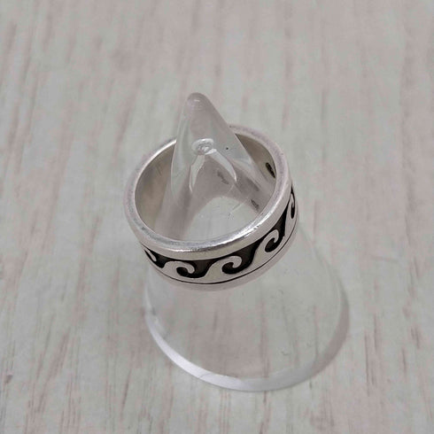 Southwestern jewelry 925刻印 波模様リング メンズ 8