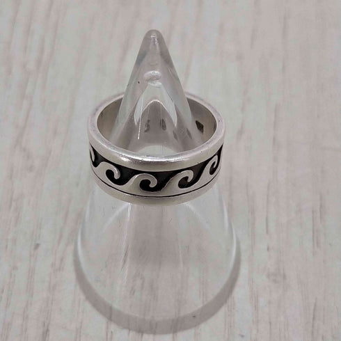 Southwestern jewelry 925刻印 波模様リング メンズ 8