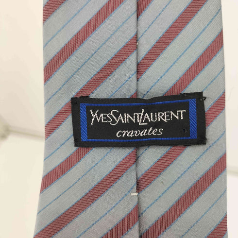 イヴサンローラン Yves Saint Laurent シルク100% ストライプ ネクタイ メンズ