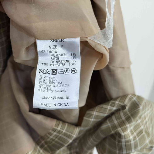 SHEER ベルテッド チェックワンピース レディース FREE