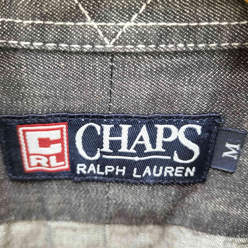 チャップスラルフローレン CHAPS RALPH LAUREN ロゴ刺繍 ボタンダウン L/Sシャツ メンズ import:M