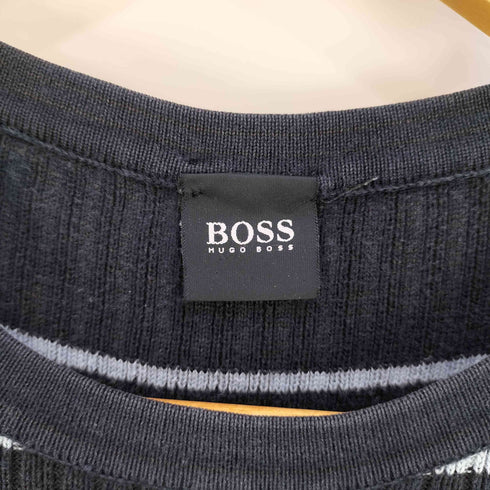 ボスヒューゴボス BOSS HUGO BOSS クルーネック ボーダー リブニット メンズ