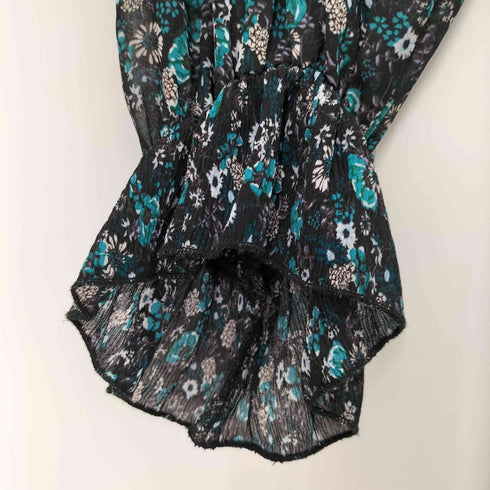 ザラ ZARA L/S シースルー花柄ワンピース レディース import:XS