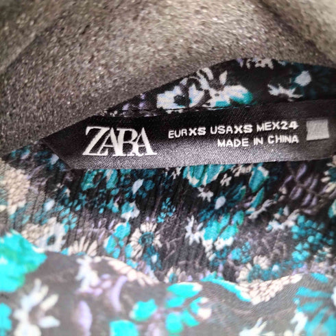 ザラ ZARA L/S シースルー花柄ワンピース レディース import:XS