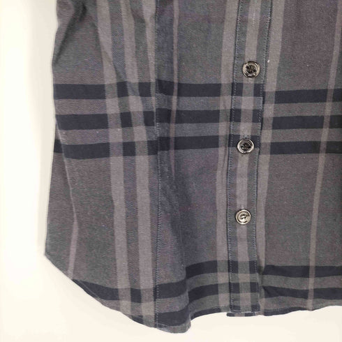 バーバリーブルーレーベル BURBERRY BLUE LABEL ロゴ刺繍 ノバチェック フレンチスリーブ シャツ レディース 36