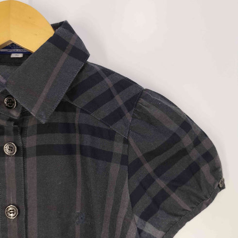 バーバリーブルーレーベル BURBERRY BLUE LABEL ロゴ刺繍 ノバチェック フレンチスリーブ シャツ レディース 36