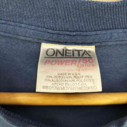 オニータ ONEITA 90s USA製 シングルステッチ ロゴプリント ポケット Tシャツ メンズ import:M