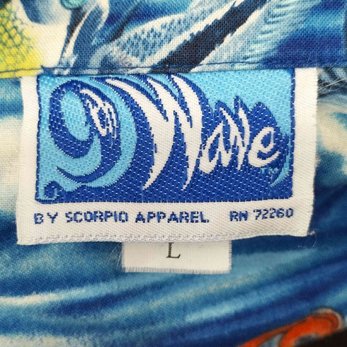 USA製 フィッシュ柄 S/S シャツ メンズ JPN:L