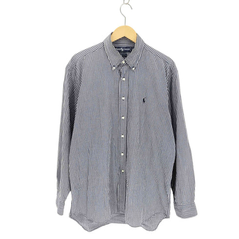 ラルフローレン RALPH LAUREN 90S TILDEN チルデン ポニー 刺繍 B.D チェック L/S シャツ メンズ import:L
