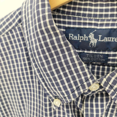 ラルフローレン RALPH LAUREN 90S TILDEN チルデン ポニー 刺繍 B.D チェック L/S シャツ メンズ import:L