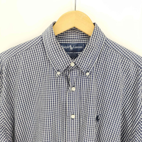 ラルフローレン RALPH LAUREN 90S TILDEN チルデン ポニー 刺繍 B.D チェック L/S シャツ メンズ import:L