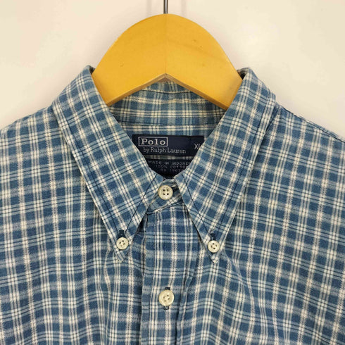 ポロバイラルフローレン Polo by RALPH LAUREN ポニー刺繍 チェック コットン ボタンダウンシャツ メンズ import:XL