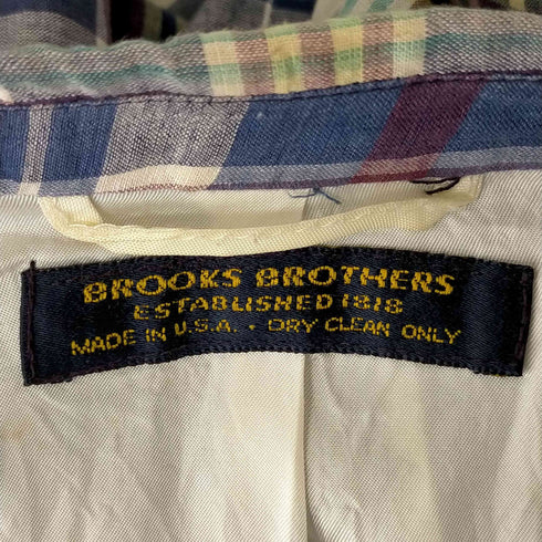 ブルックスブラザーズ BROOKS BROTHERS USA製 マドラスチェック 2B コットンテーラードジャケット メンズ