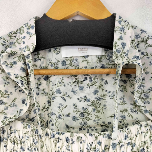 トッコクローゼット tocco closet シャーリングキャンディースリーブフラワープリントワンピース レディース JPN:M