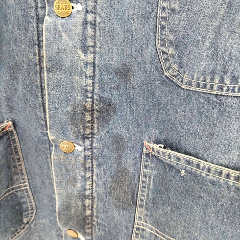 シアーズ Sears 70S~80S WORK OUTERWEAR 裏地ブランケット デニムカバーオール メンズ