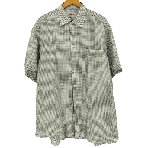 エルメネジルドゼニア Ermenegildo Zegna レギュラーカラー 半袖チェックシャツ メンズ import:XL