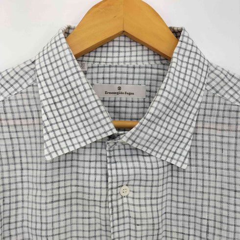 エルメネジルドゼニア Ermenegildo Zegna レギュラーカラー 半袖チェックシャツ メンズ import:XL