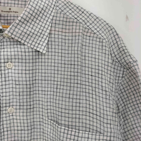 エルメネジルドゼニア Ermenegildo Zegna レギュラーカラー 半袖チェックシャツ メンズ import:XL