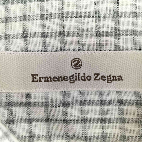 エルメネジルドゼニア Ermenegildo Zegna レギュラーカラー 半袖チェックシャツ メンズ import:XL