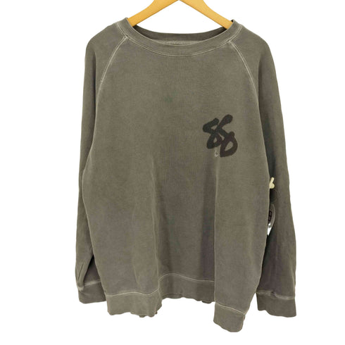ステューシー Stussy 00S 紺タグ 染み込み プリント ラグラン クルーネック スウェット メンズ import:L