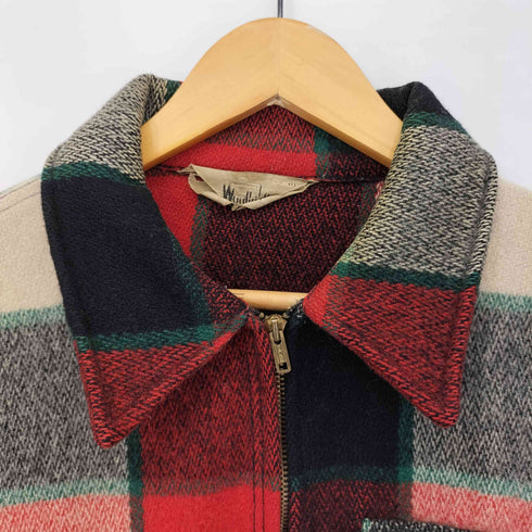 ウールリッチ WOOLRICH 60S 白タグ 棒TALON Dポケ チェック ウールジップジャケット メンズ