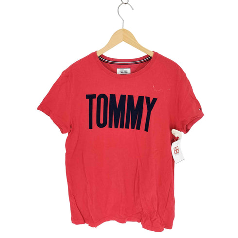 トミーヒルフィガーデニム TOMMY HILFIGER DENIM フロッキー ロゴ プリント Tシャツ メンズ import:L