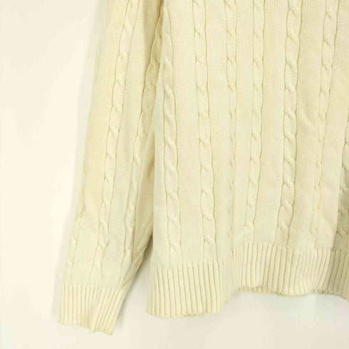 トミーヒルフィガー TOMMY HILFIGER 刺繍 ロゴ ケーブル コットン ニット セーター メンズ import:M