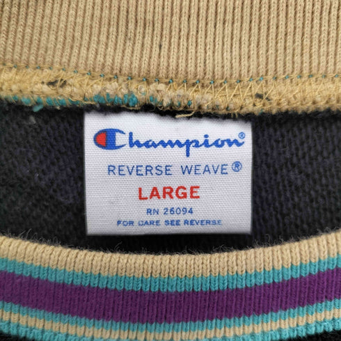 チャンピオン Champion REVERSE WEAVE リバースウィーブ スクリプト ロゴ 刺繍 リブライン S/S スウェット Tシャツ メンズ import:L