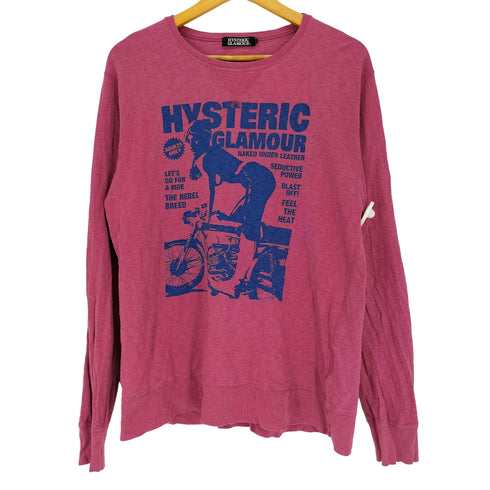 ヒステリックグラマー HYSTERIC GLAMOUR NAKED UNDER LEATHER バイク ヒスガール プリント L/S Tシャツ Vガゼット メンズ JPN:L