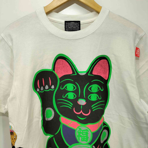 ヘッドグーニー HEADGOONIE 両面プリント 招き猫 ショートスリーブクルーネックTシャツ メンズ MEDIUM