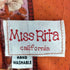 70S MISS RITA CALIFORNIA ロケットTALON 花柄 半袖ワンピース レディース