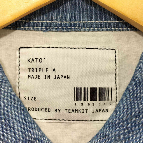 カトー KATO 日本製 ステッチデザイン シャンブレー ワークシャツ メンズ JPN:M
