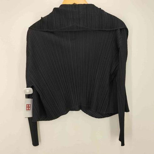 プリーツプリーズイッセイミヤケ PLEATS PLEASE ISSEY MIYAKE 15AW ショールカラー 1B プリーツ カーディガン レディース JPN:3