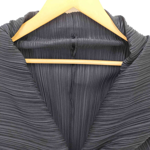 プリーツプリーズイッセイミヤケ PLEATS PLEASE ISSEY MIYAKE 15AW ショールカラー 1B プリーツ カーディガン レディース JPN:3