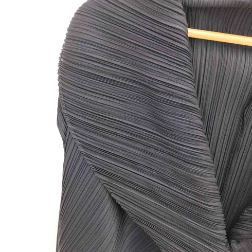 プリーツプリーズイッセイミヤケ PLEATS PLEASE ISSEY MIYAKE 15AW ショールカラー 1B プリーツ カーディガン レディース JPN:3
