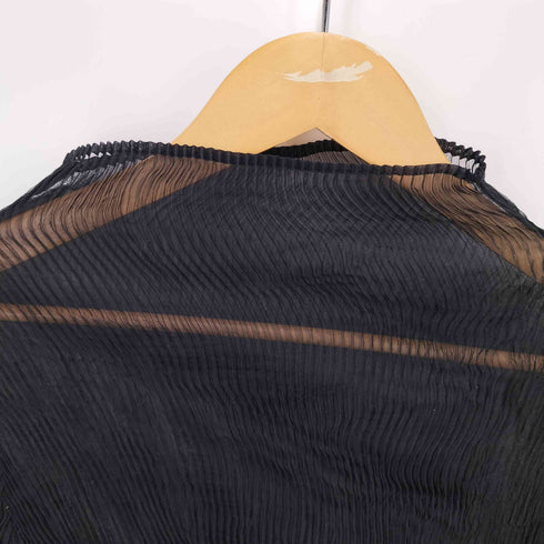 イッセイミヤケ ISSEY MIYAKE 15AW シアー ハイネック プリーツ トップス レディース JPN:2