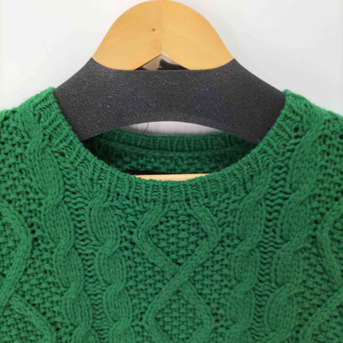 ミスタージェントルマン MR.GENTLEMAN FISHERMAN CREW NECK SWEATER ケーブル編み ウールクルーネックニット メンズ JPN:S
