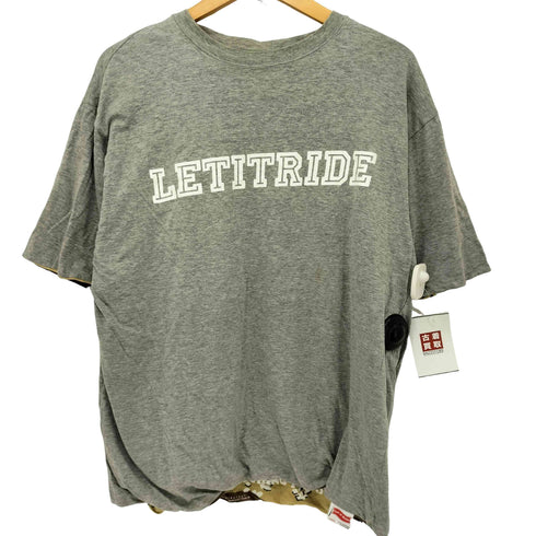 レットイットライド Let it Ride 90S 迷彩柄 日本製 リバーシブル ショートスリーブクルーネックTシャツ メンズ LARGE