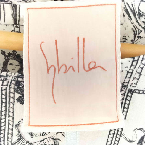 シビラ Sybilla 総柄 ノースリーブ コットン ワンピース レディース import:M