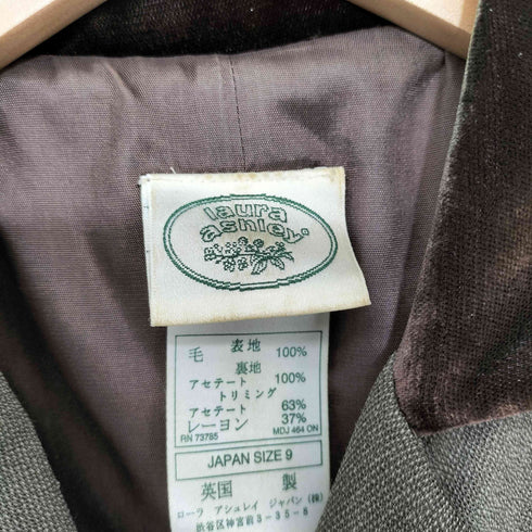 ローラアシュレイ LAURA ASHLEY 英国製 ベロア切替 マキシ ワンピース レディース 9